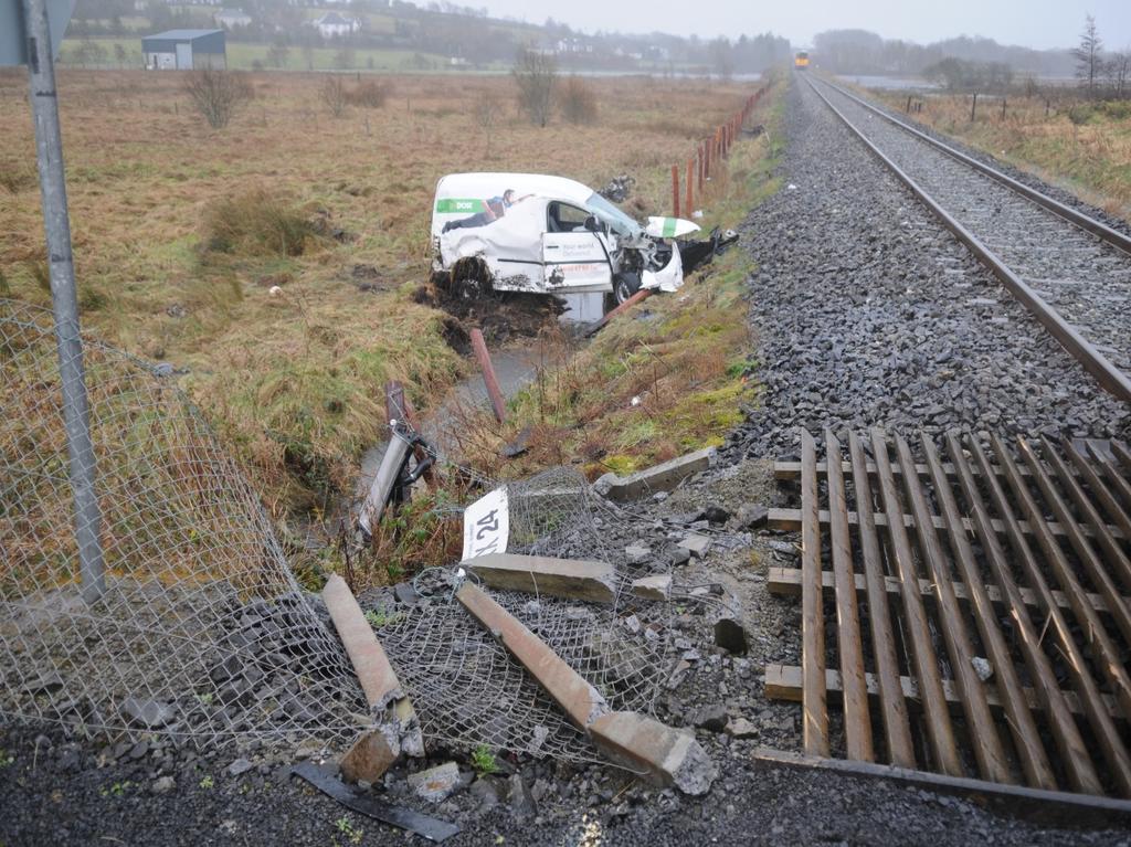 Vehicle struck by train at Corraun level crossing, XX024, Co. Mayo ...